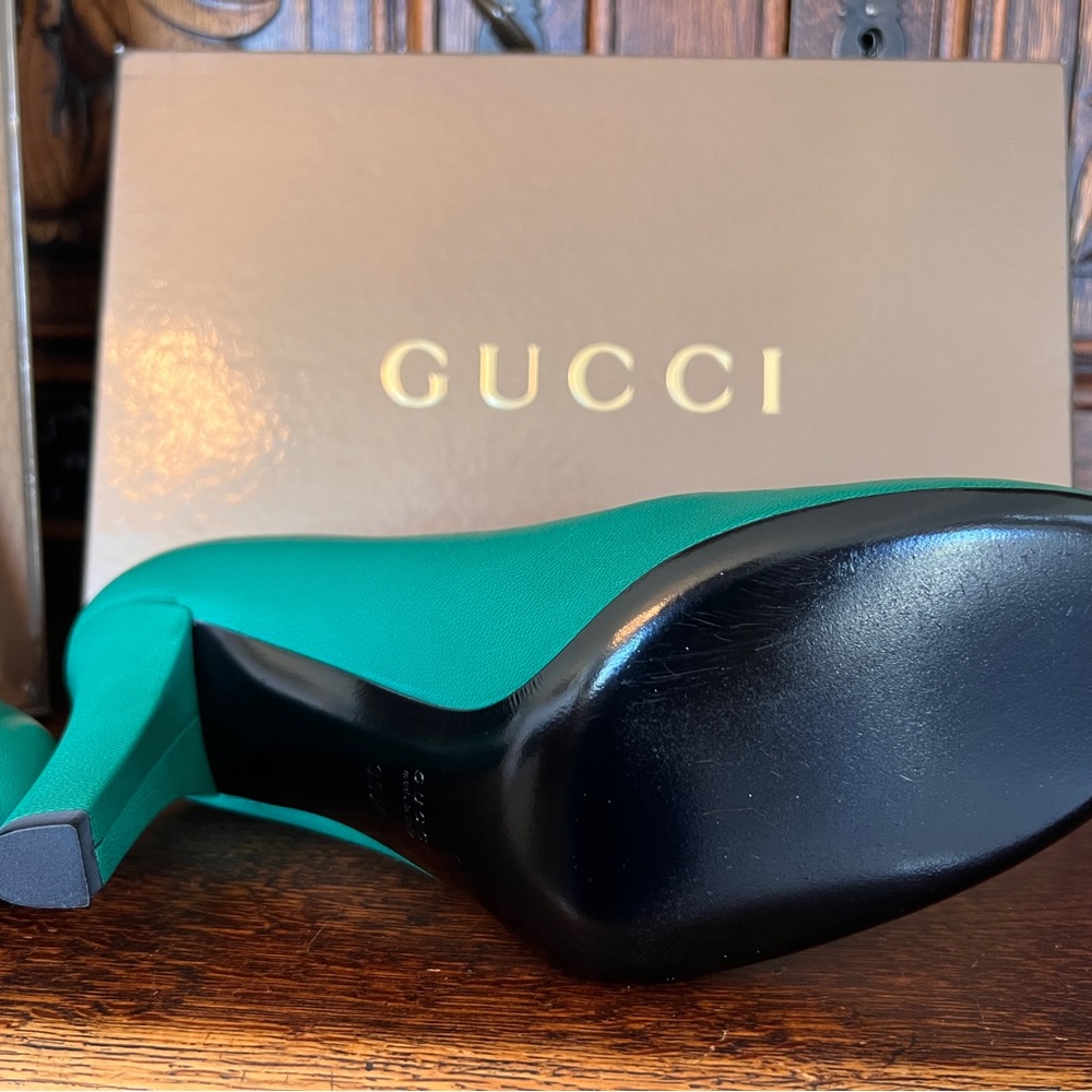 Gucci Vibrant GREEN 💚🍀☘️🌿🐸Heels 👠 - Picture 3 of 5